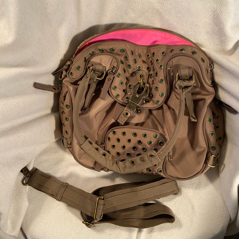 tan george gina & lucy bag with extra strap